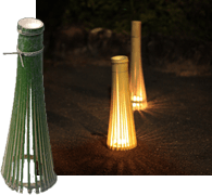 竹でつくったランプシェード